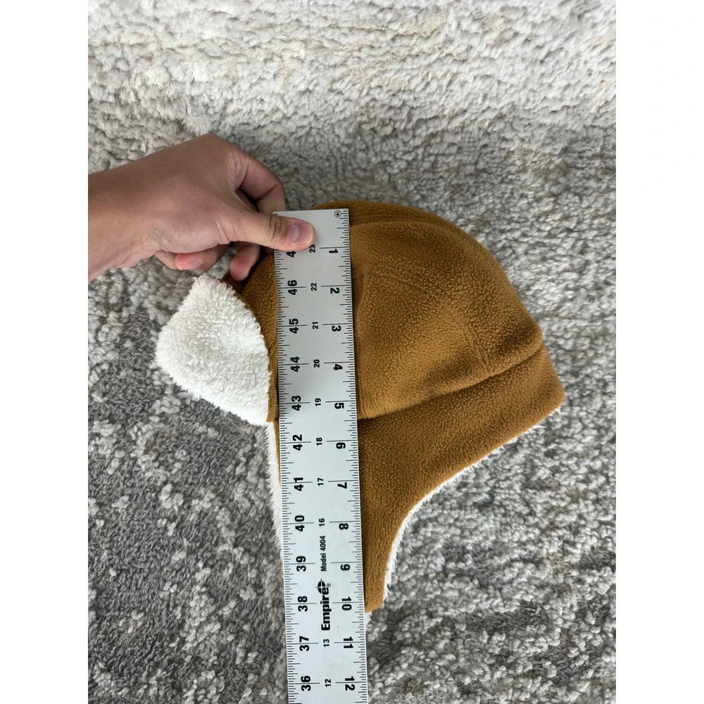 Carhartt Size OS Fleece Sherpa Lined Trapper Earflap Hat Brown Kids